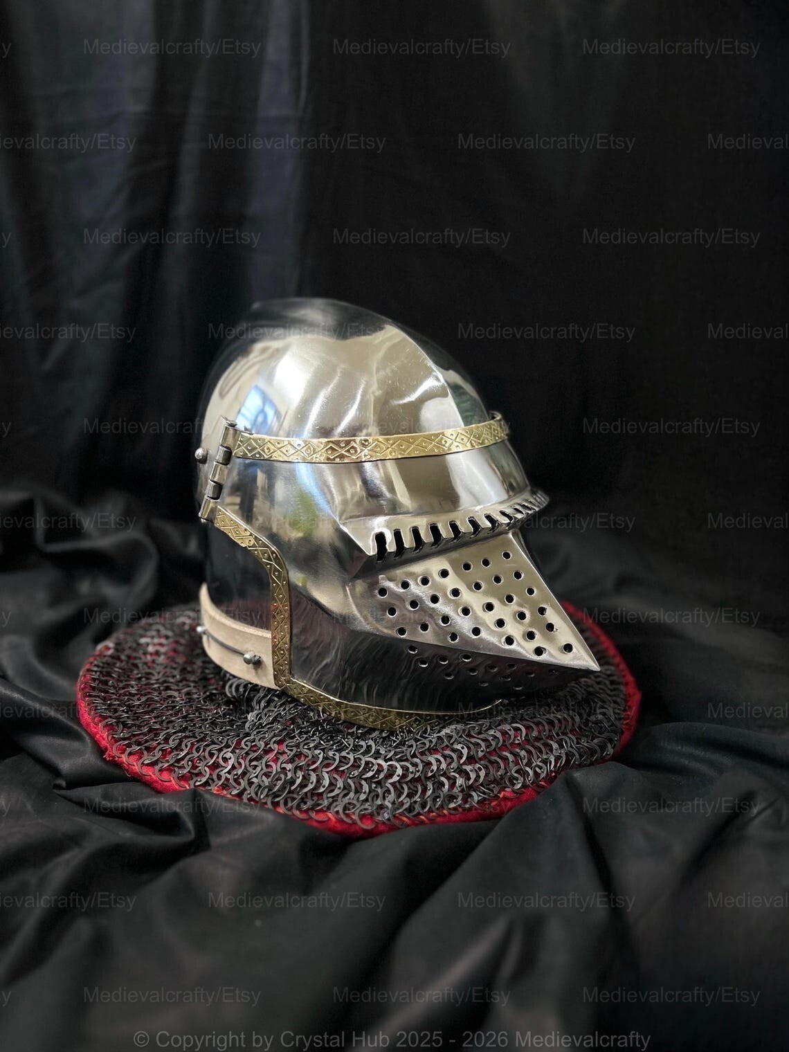Medieval Klappvisor Helmet Medieval Hound skull Bascinet Helmet Medieval Face