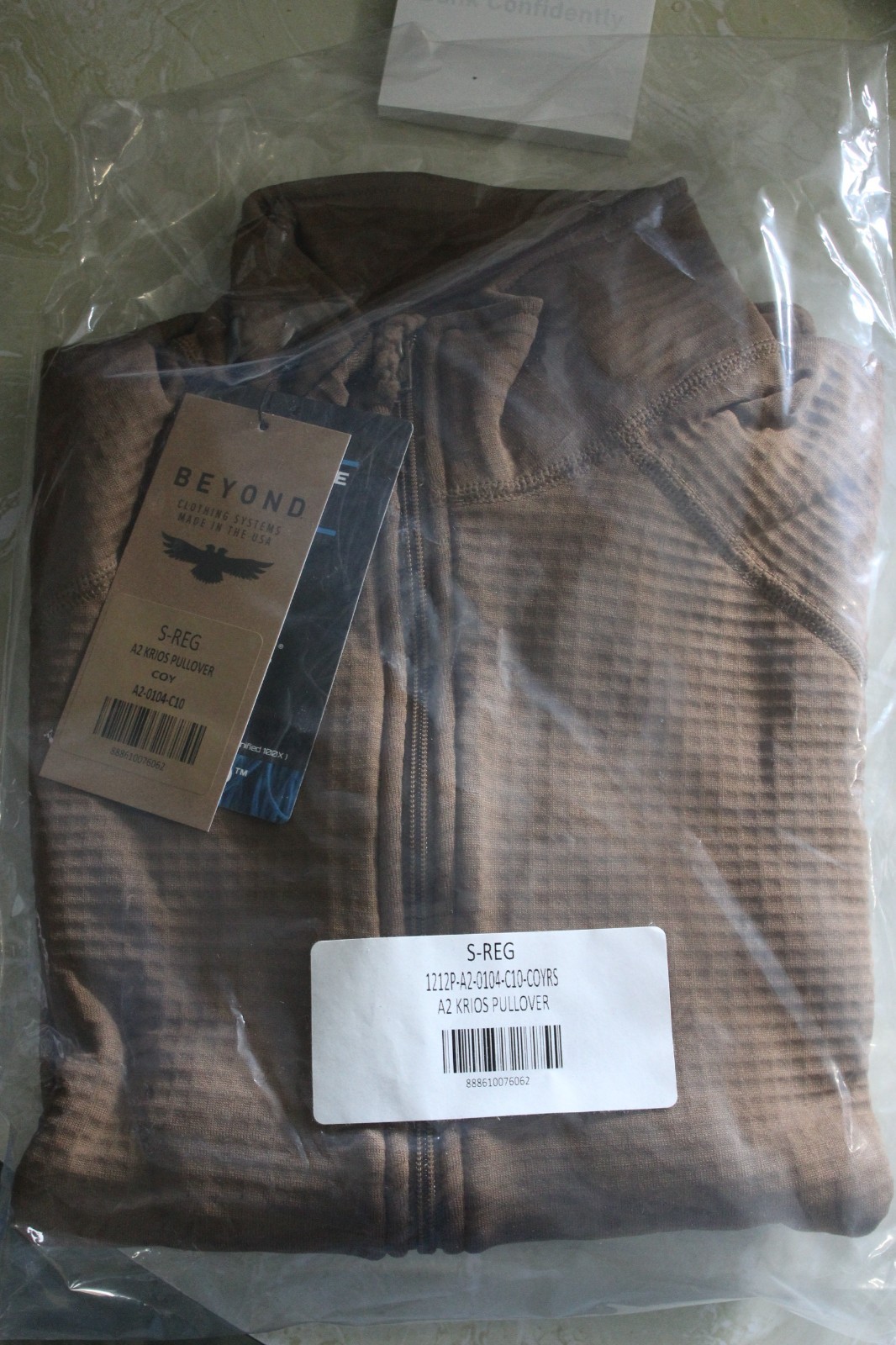 BEYOND SMALL REG. 1212P-A2-0104-C10-COYR2XL A2 KRIOS PULLOVER WITH ZIP COYOTE