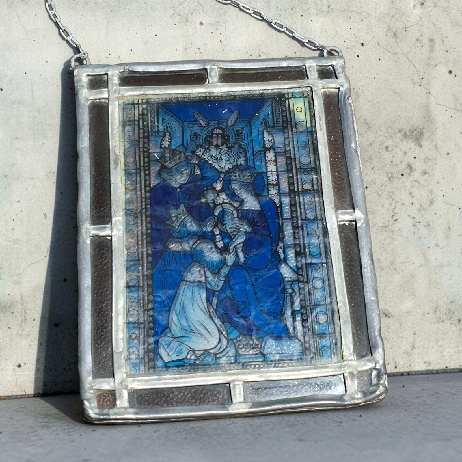 Vintage Glassmasters Stained Glass Suncatcher Adoration Of Magi Nativity 5x7 Vintage Glassmasters Stained Glass Suncatcher Adoration Of Magi Nativity 5x7