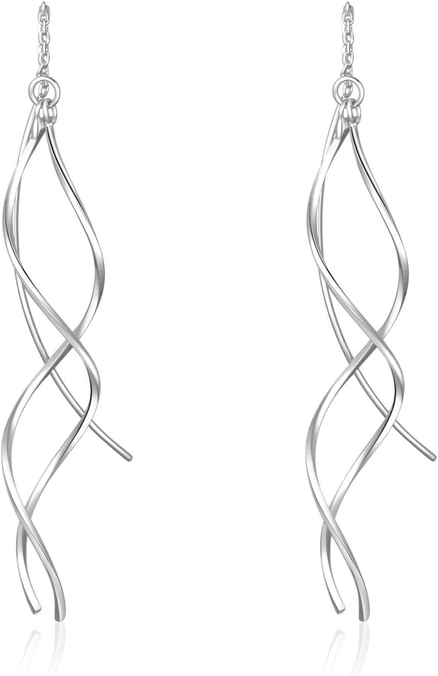 925 Sterling Silver Threader Earrings For Women Trendy, Handmade Earrings Jew...