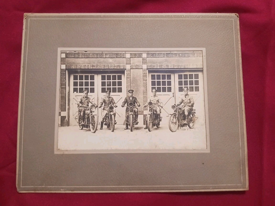 Motorcycles Antique Photo  On Board  Nice  Found In Storage  Harley  ? Indian ?