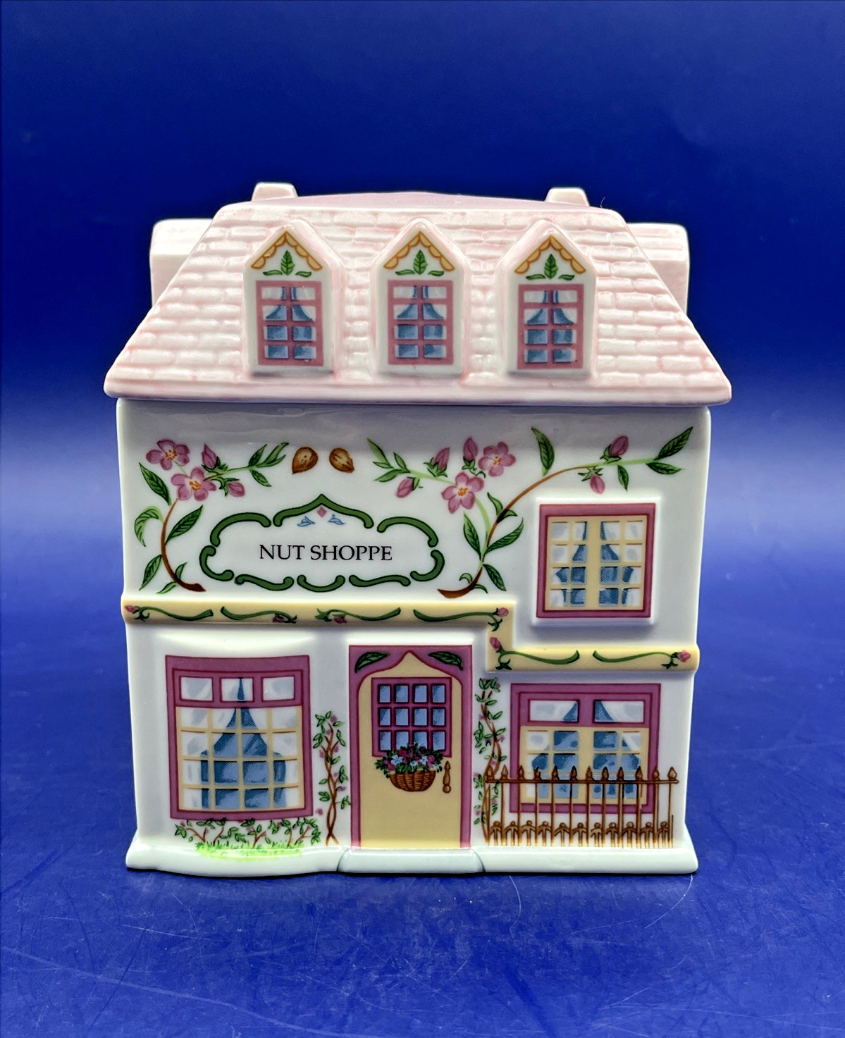 Vintage Lenox Village Nut Shoppe Canister with Lid - 1993 - NO Chips