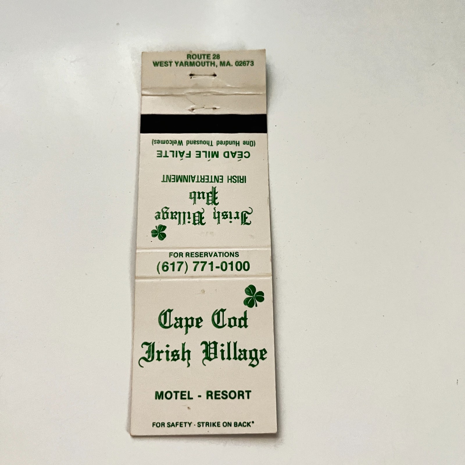 Cape Cod Irish Village Motel West Yarmouth MA Vintage Matchbook Cover TMB65-4