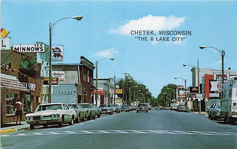 Postcard WI: Main Street Scene, Chetek, Wisconsin Postcard WI: Main Street Scene, Chetek, Wisconsin