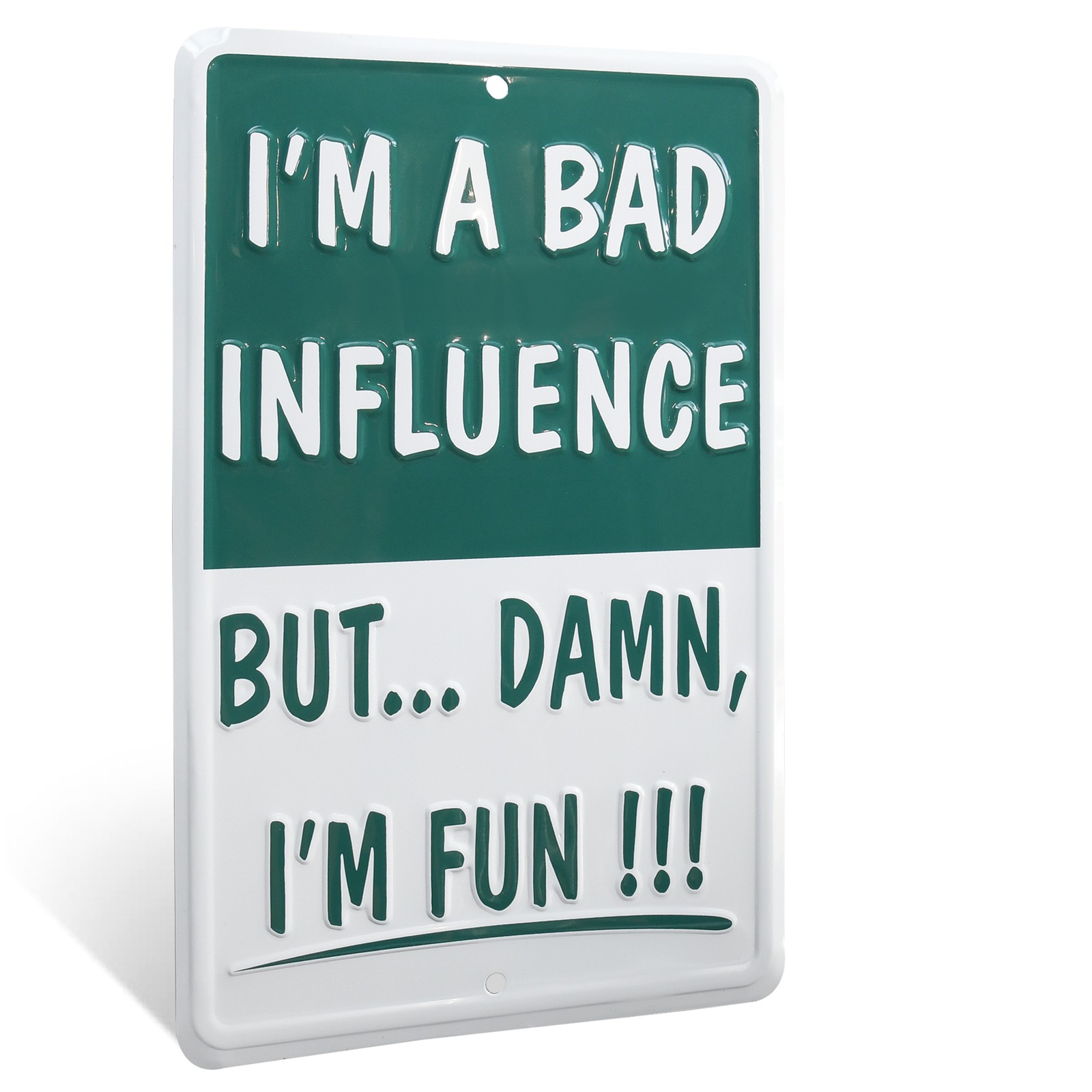 Metal Sign I\'m Bad Influence But I\'m Fun Funny Man Cave, Garage Dorm Room Decor