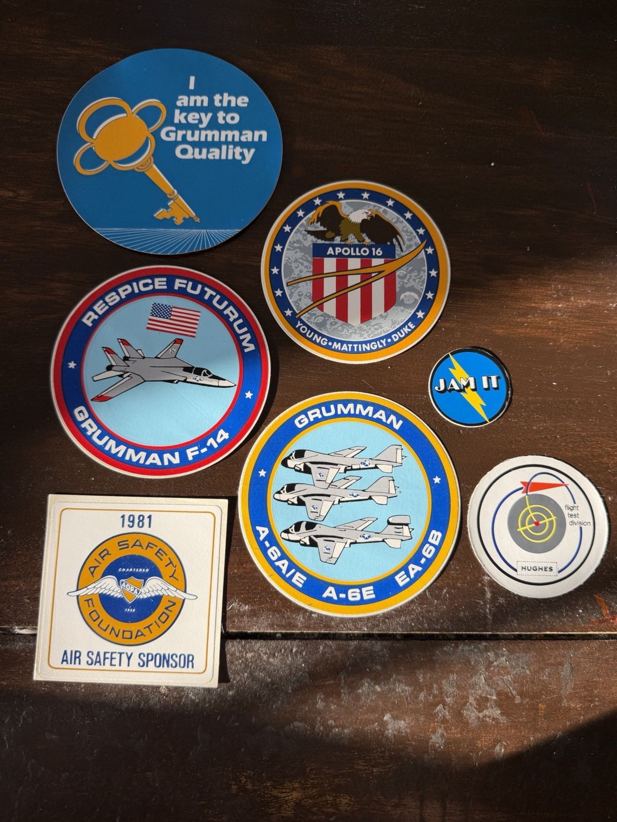 Vintage Grumman Hughes NASA Apollo 16 F-14 Aviation Space Decals Lot of 7
