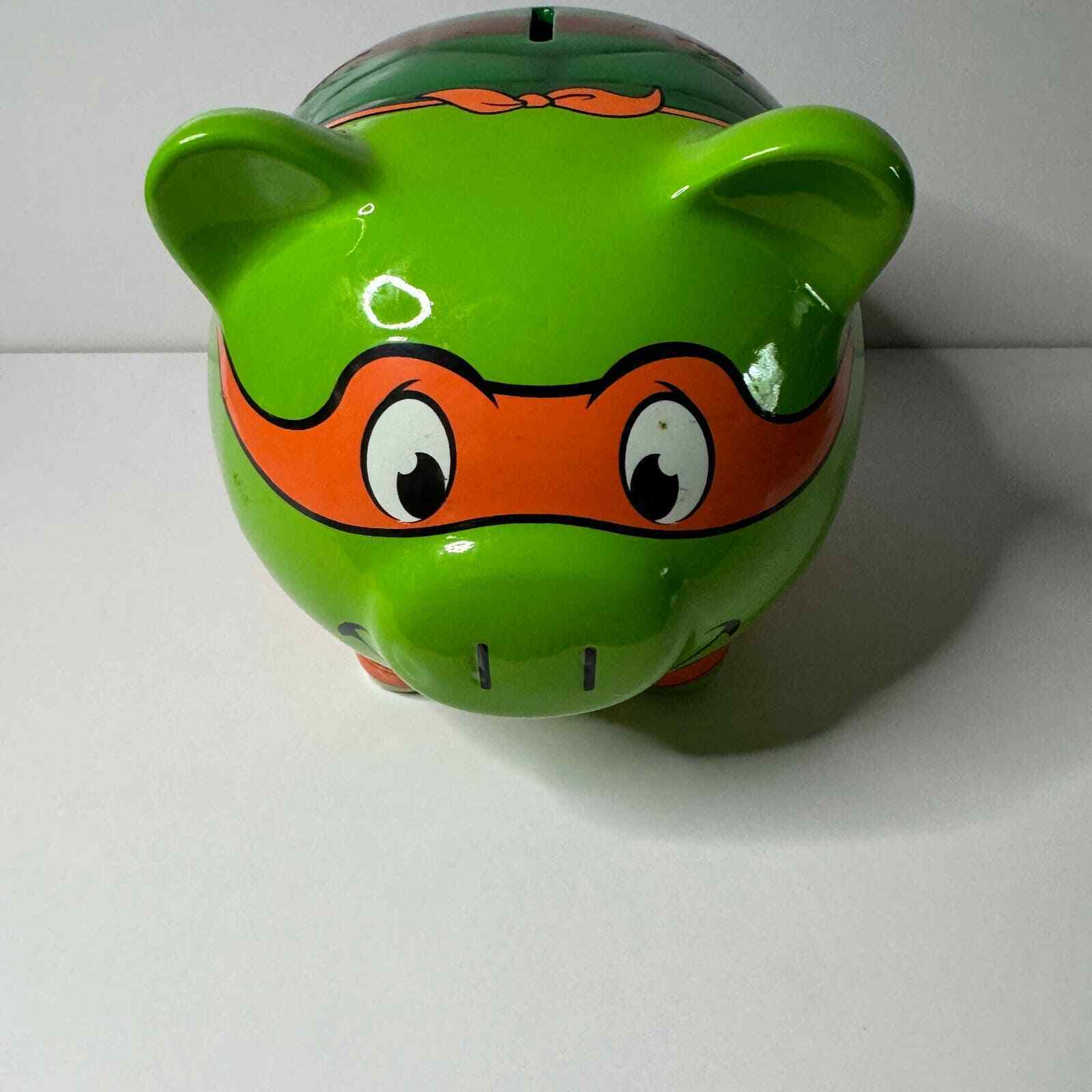 TNMT Michelangelo Piggy Bank 2013 Ceramic Mutant Ninja Turtle Coin Pig