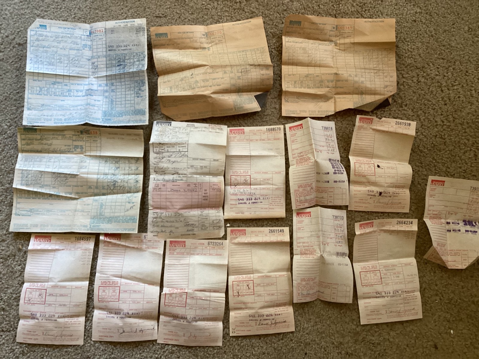 15 Early 1970s Montgomery Ward Sales Ticket Receipt Invoice Lot Ephemera Defunct