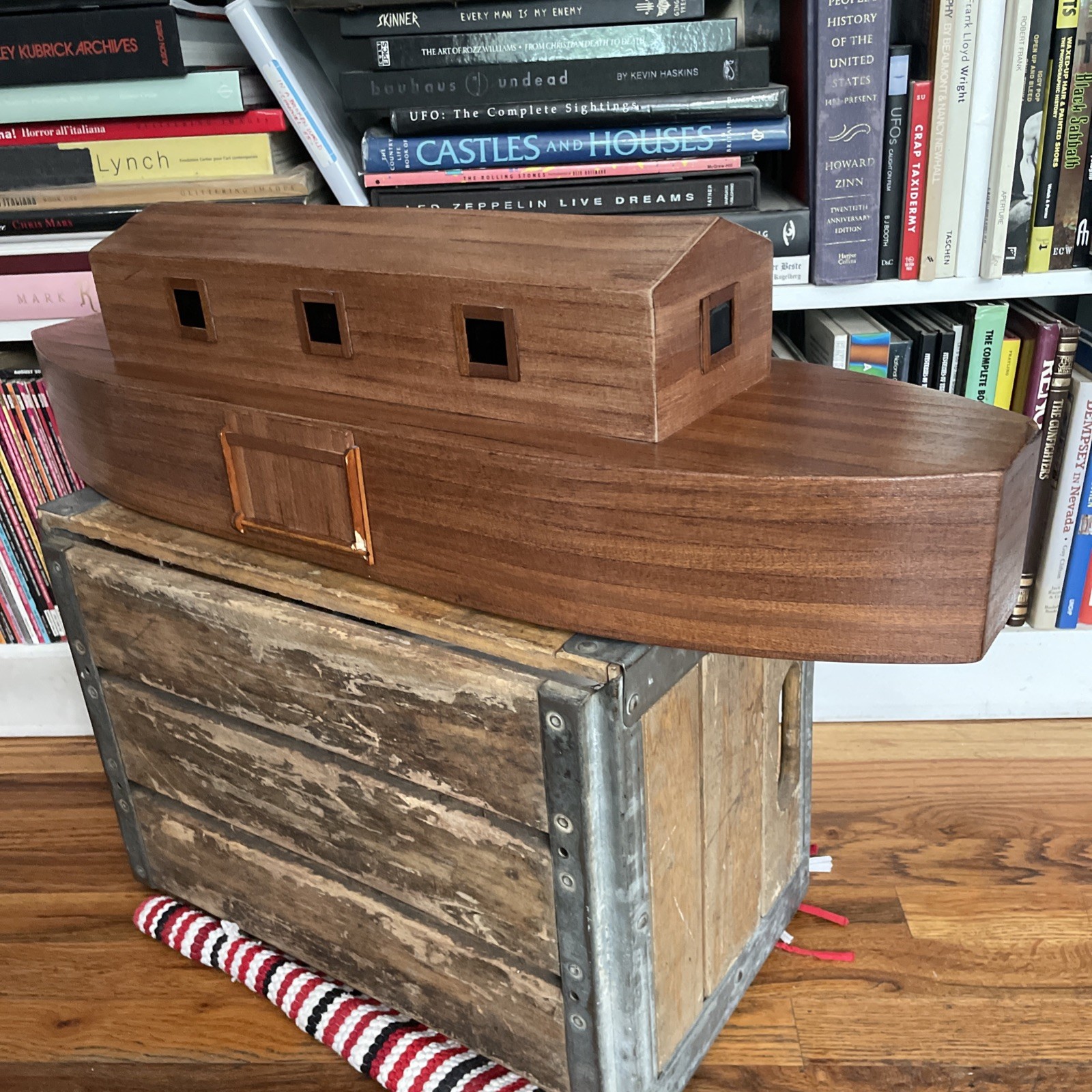 Vintage Large Hand Made Wood Noahs Ark Original Folk Art One Of A Kind 28” USA