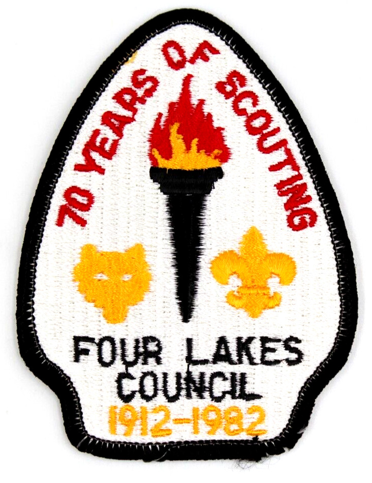 1982 Torch Center Council Patch Four Lakes Council Wisconsin Boy Scouts BSA