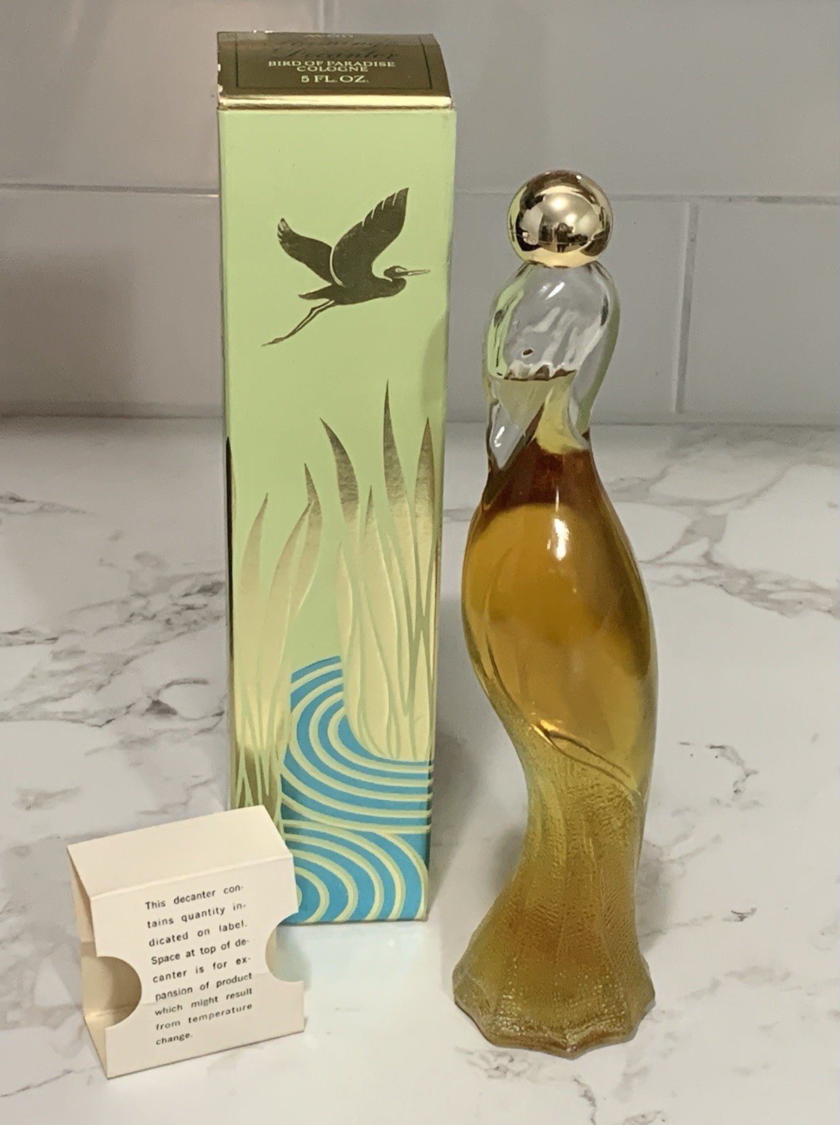 Vintage Avon Flamingo Decanter Bird Of Paradise Cologne New With Box 5oz