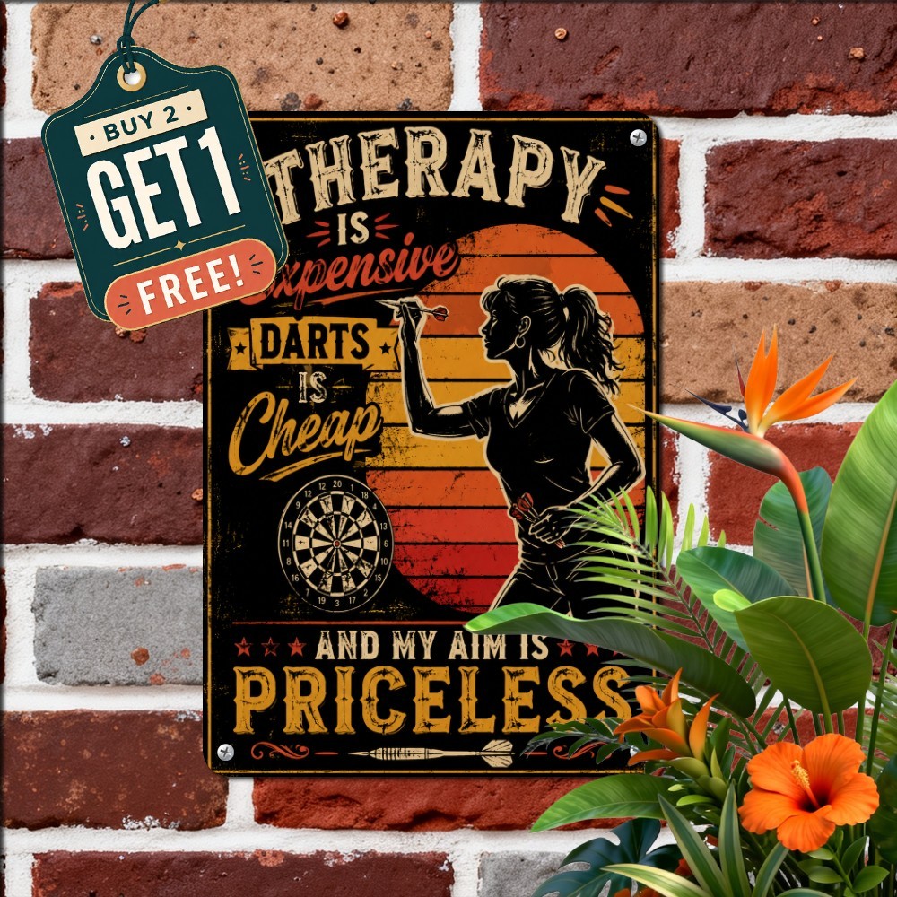 Retro Darts Game Room Tin Sign Vintage Bar Tavern Lounge Wall Metal Art Plaque