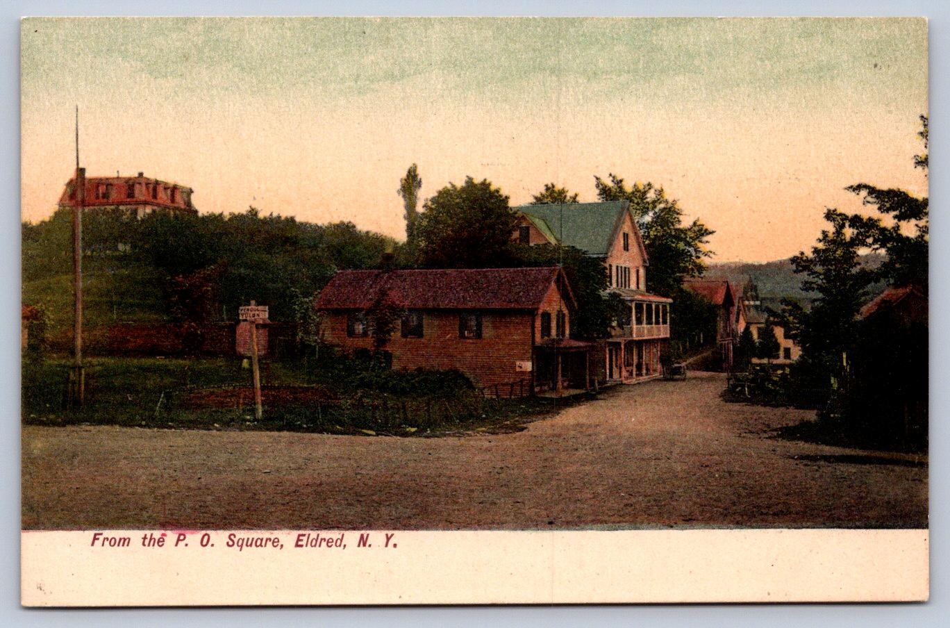 WA1/ Eldred New York Postcard c1910 Post Office Square Store 167