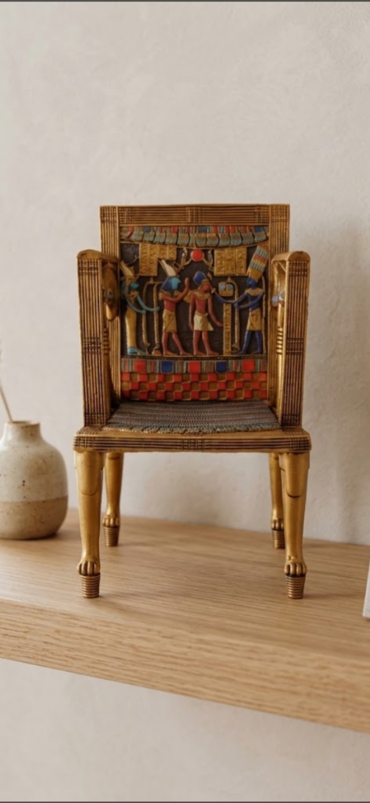 Veronese Design Egyptian Throne of Hetepheres Queen Miniature Chair Replica boxe Veronese Design Egyptian Throne of Hetepheres Queen Miniature Chair Replica boxe