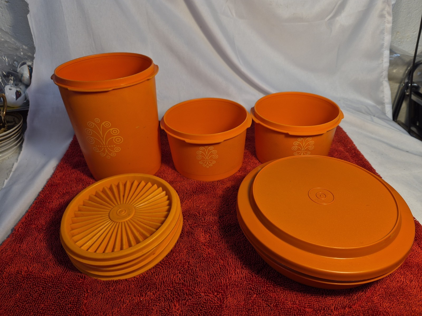 Vintage Orange Tupperware Lot