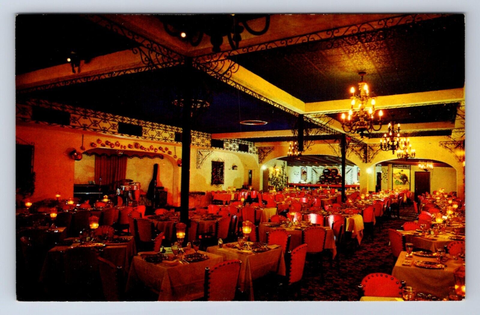 VINATGE FLAMENCO FINEST SPANISH SUPER CLUB, MIAMI, FLORIDA POSTCARD GV