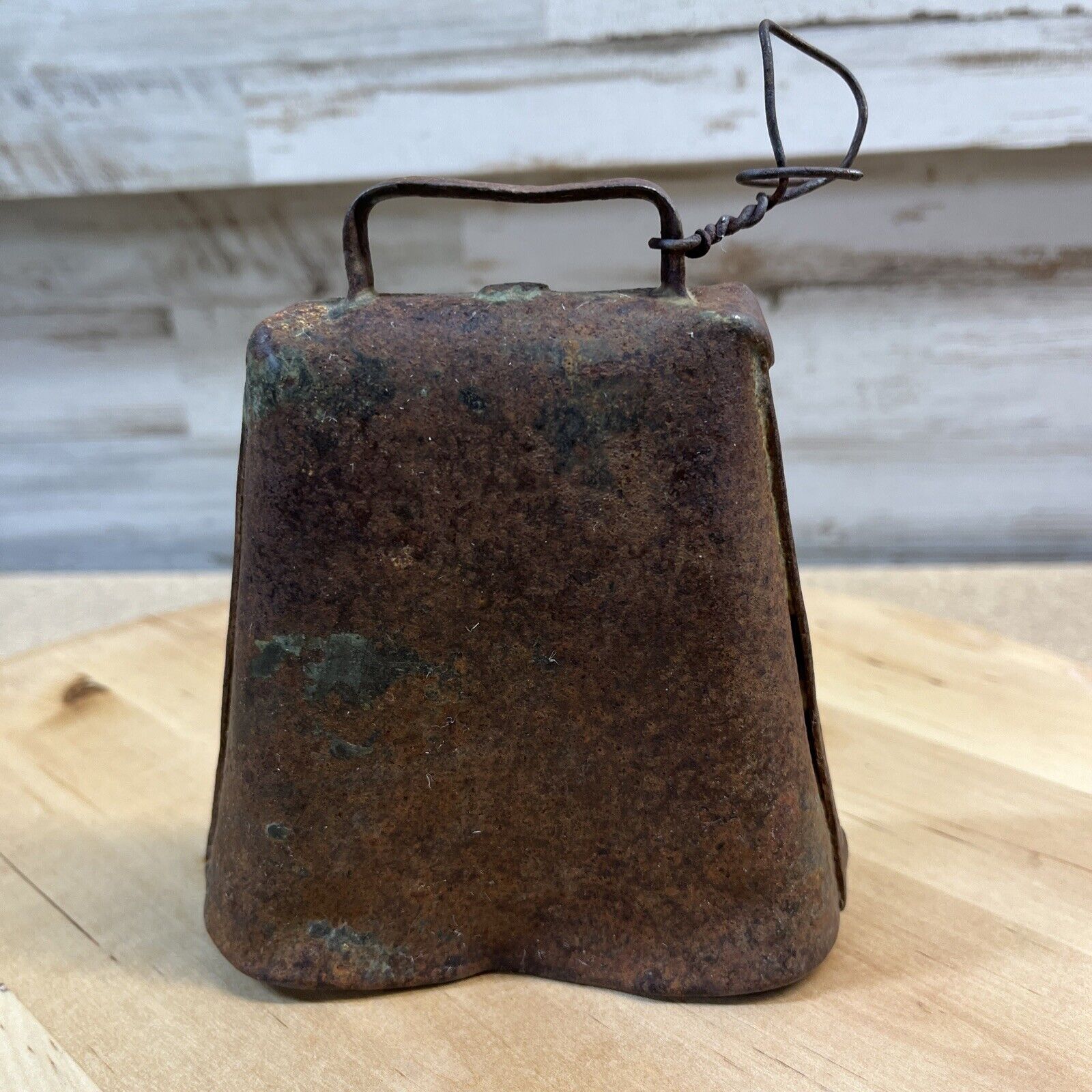 Vintage Antique Primitive Copper Cow Bell Hand Forged HEAVY 4.5 x 1.5 x 5.5\