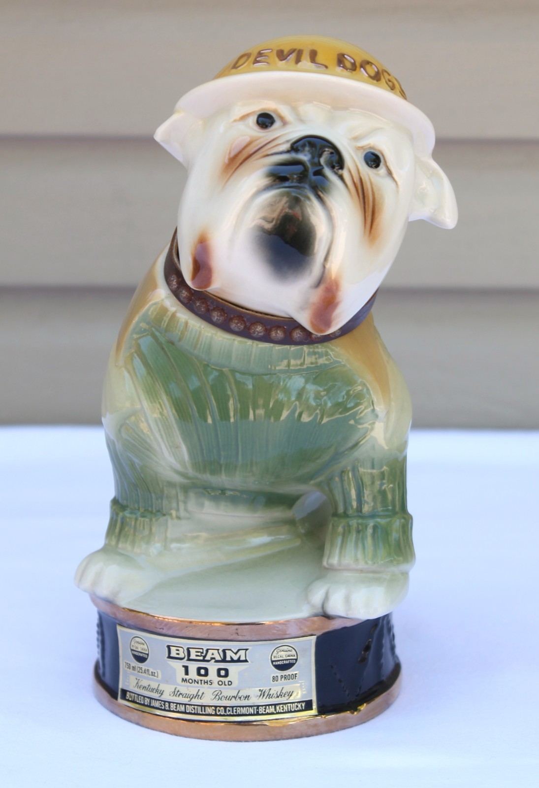 Vintage 1979 Jim Beam Bourbon Whiskey Devil Dogs Mascot Marine Corp Decanter Vintage 1979 Jim Beam Bourbon Whiskey Devil Dogs Mascot Marine Corp Decanter