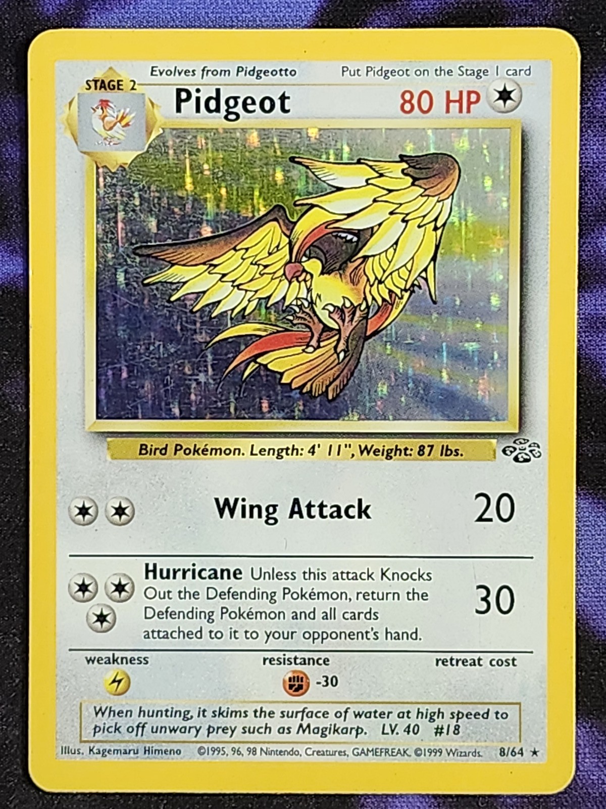 Pokemon Pidgeot 8/64 (MP) Holo Jungle JU Pokemon Pidgeot 8/64 (MP) Holo Jungle JU