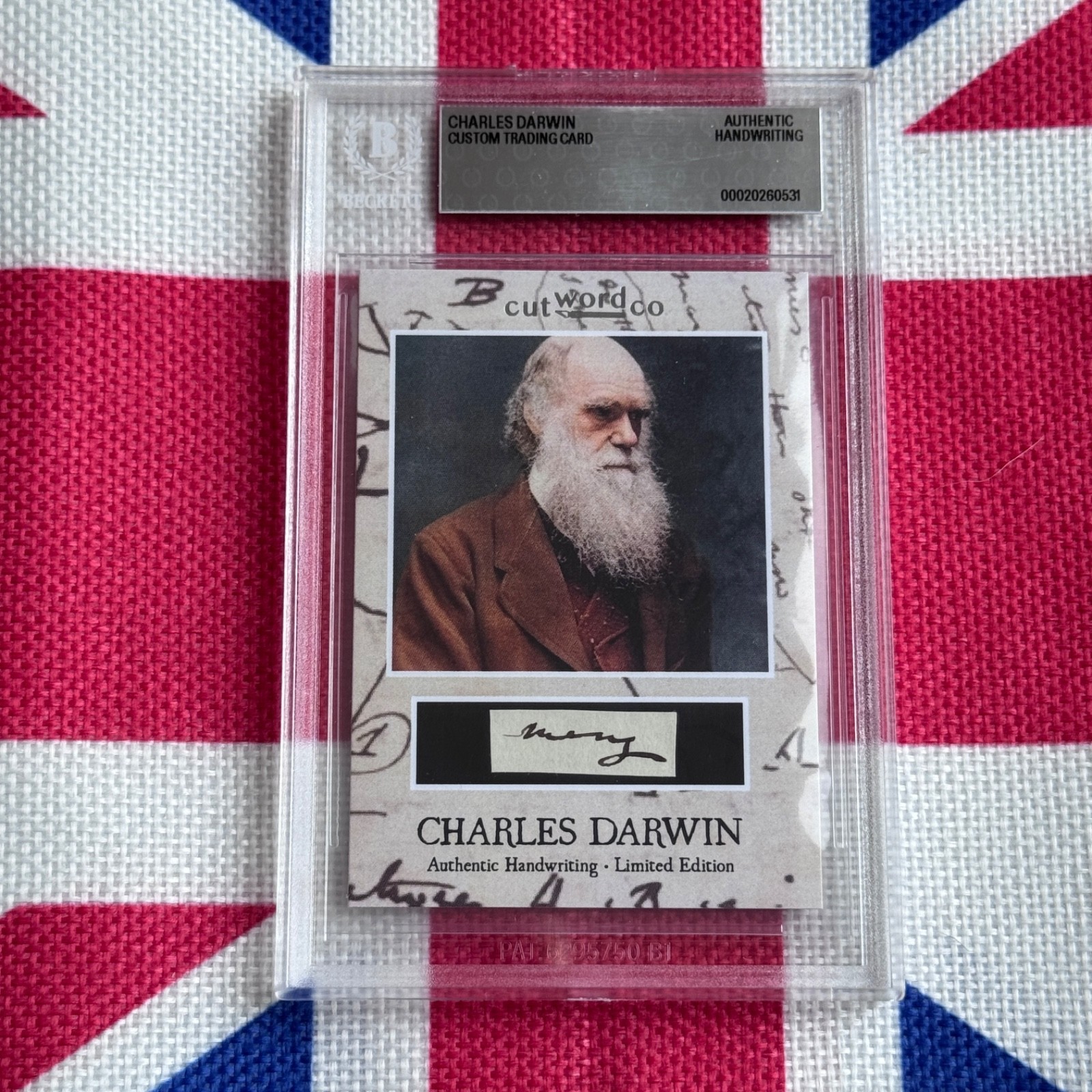 Charles Darwin Handwritten Word Cut from Autograph Letter Signed Beckett BAS