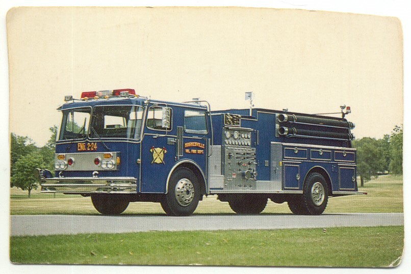Logansport IN 1983 Boyer Pumper Fire Engine Truck Department Postcard Indiana