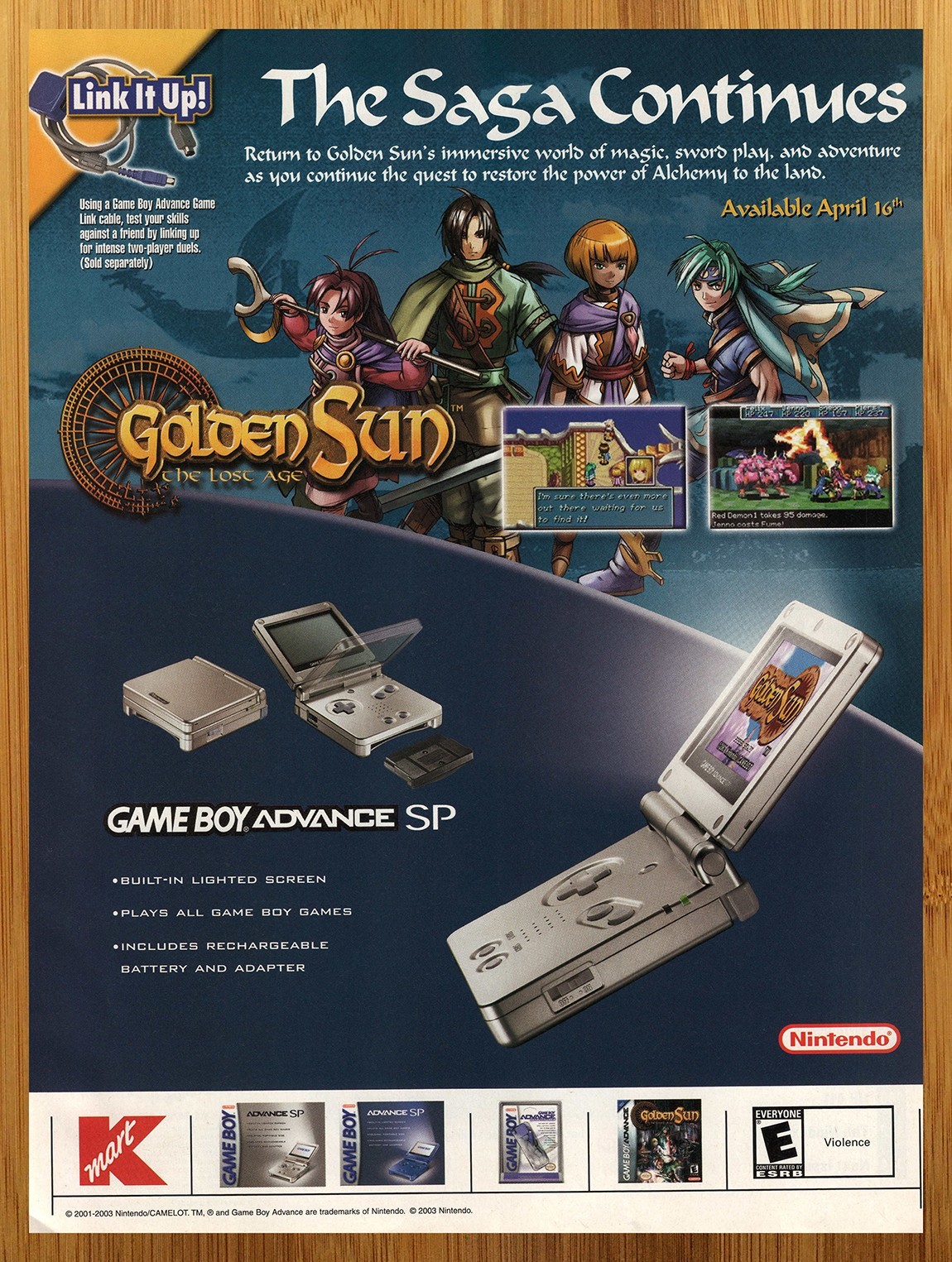 2003 Golden Sun Lost Age Game Boy Advance GBA Print Ad/Poster Retro Promo Art