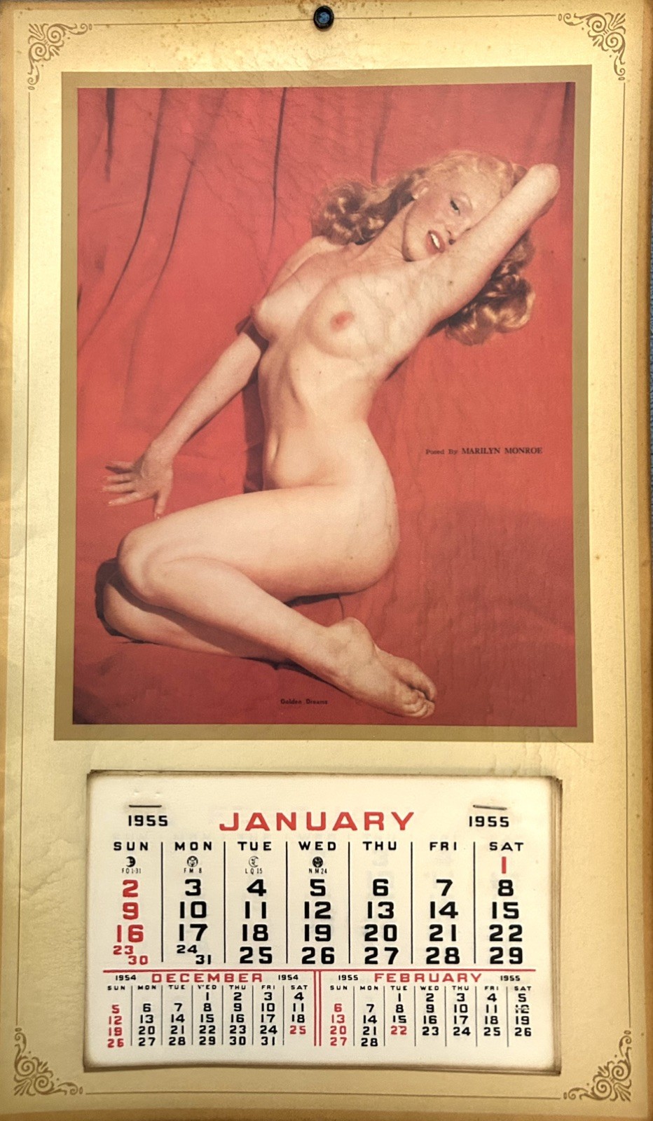 Marilyn Monroe’s Original 1955 “Golden Dreams” 12-month Tear Off Calendar Marilyn Monroe’s Original 1955 “Golden Dreams” 12-month Tear Off Calendar
