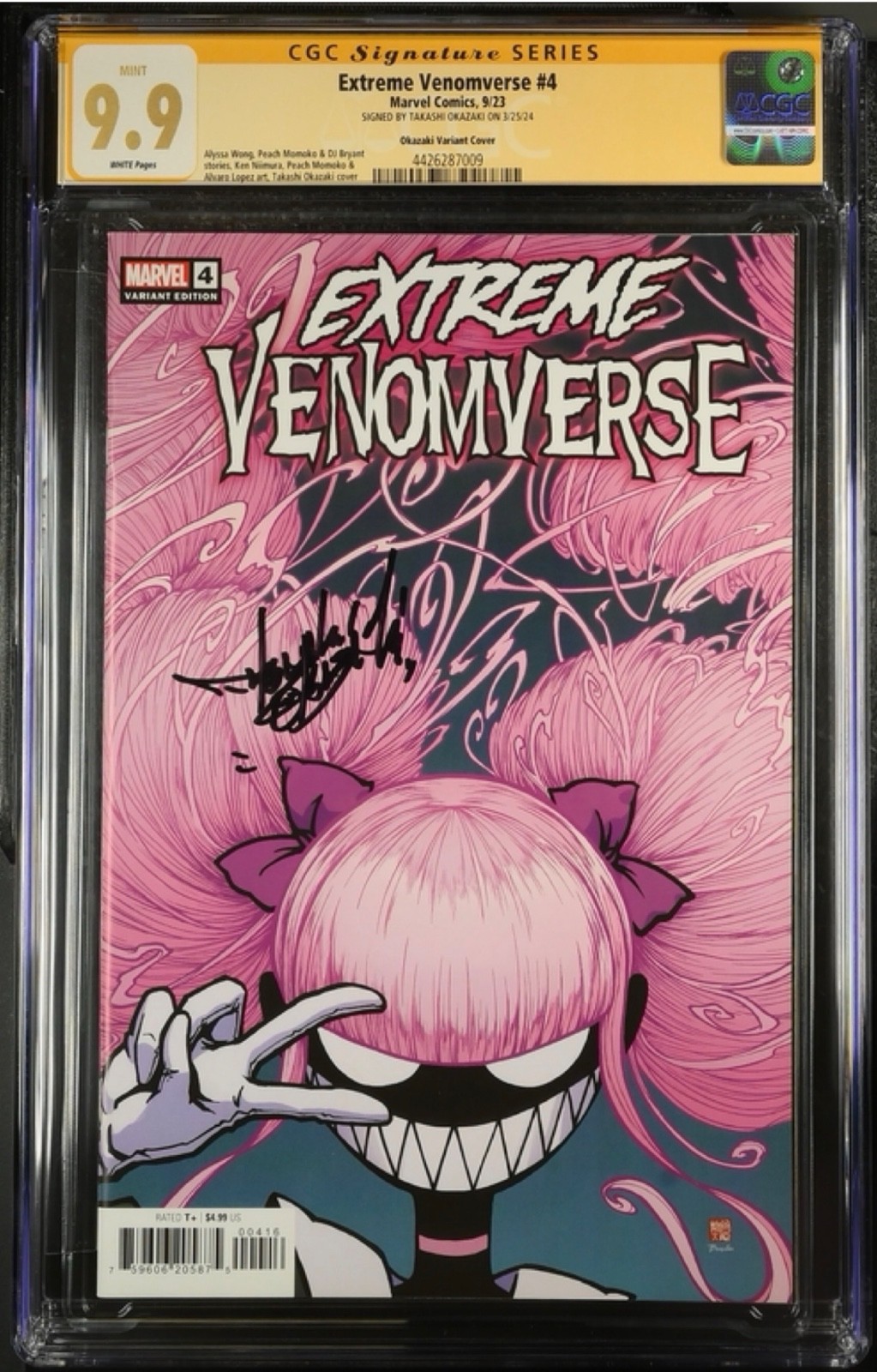 Extreme Venomverse #4 1:25 Signed Okazaki  CGC SS 9.9 2023 1st App Necroko