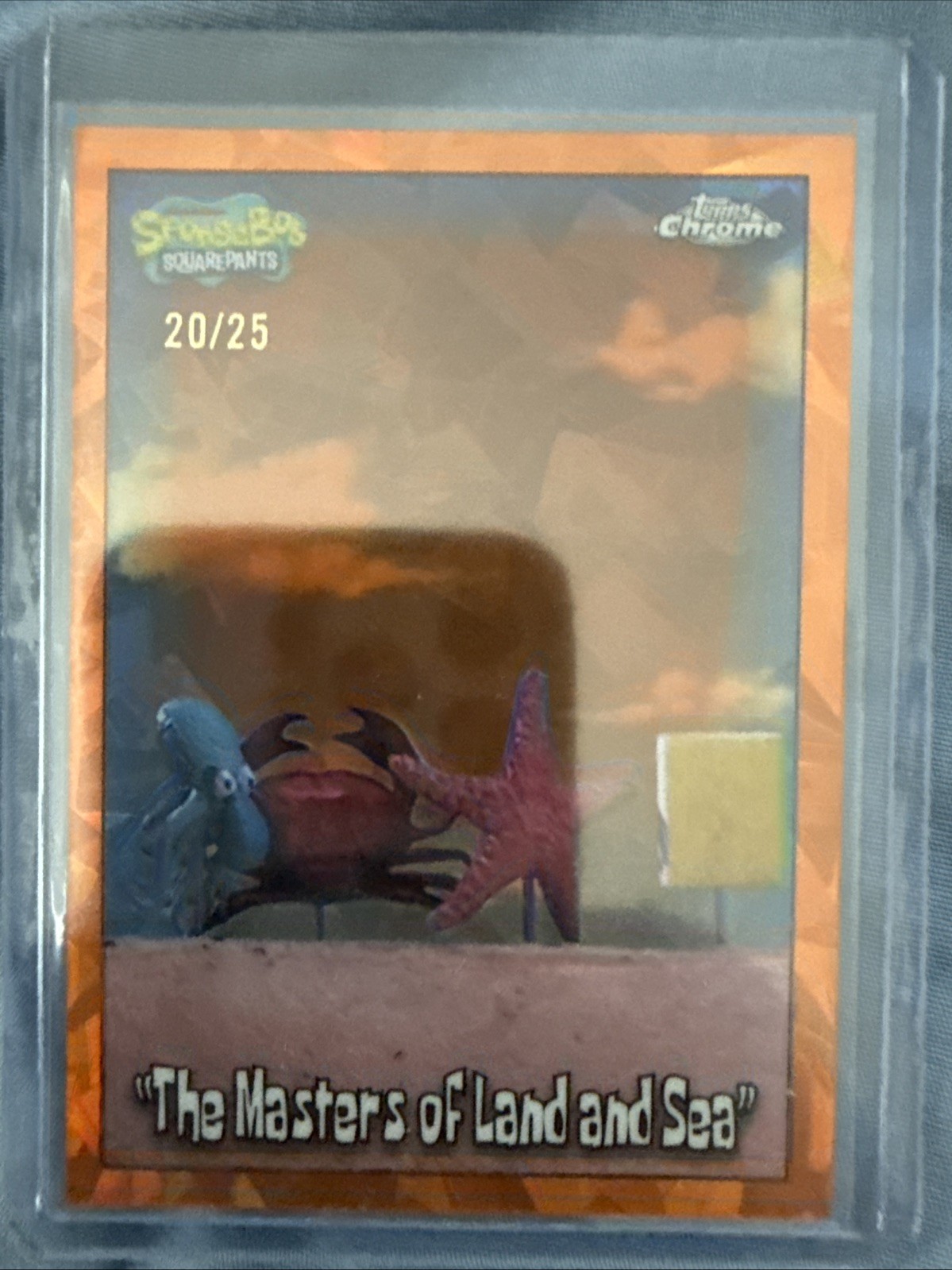 2025 Topps Chrome SpongeBob Sapphire The Master Is Land And Sea #83 Orange /25 2025 Topps Chrome SpongeBob Sapphire The Master Is Land And Sea #83 Orange /25