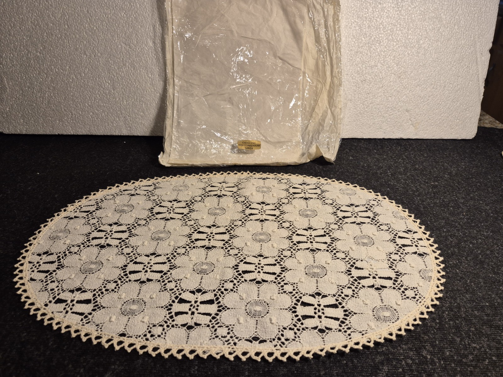 Genuine Nottingham Lace Made In Great Britain Set Of 8 Placemats.  11\