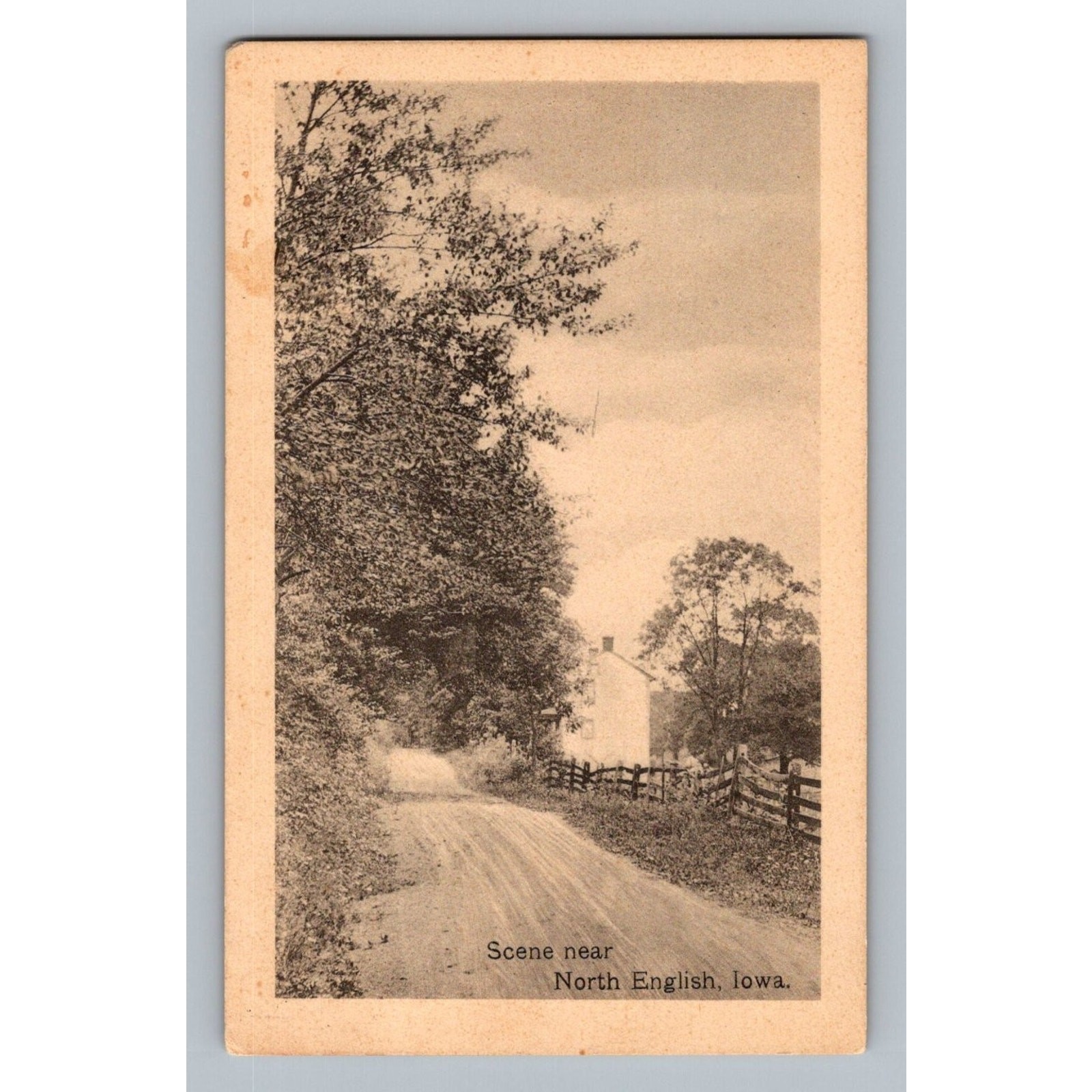North English Iowa Rural Road House Vintage Postcard 1910s TRIONY North English Iowa Rural Road House Vintage Postcard 1910s TRIONY