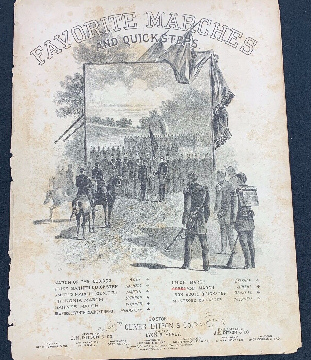 1882 US Army Favorite Marches & Quick Steps Sheet Music 1882 US Army Favorite Marches & Quick Steps Sheet Music