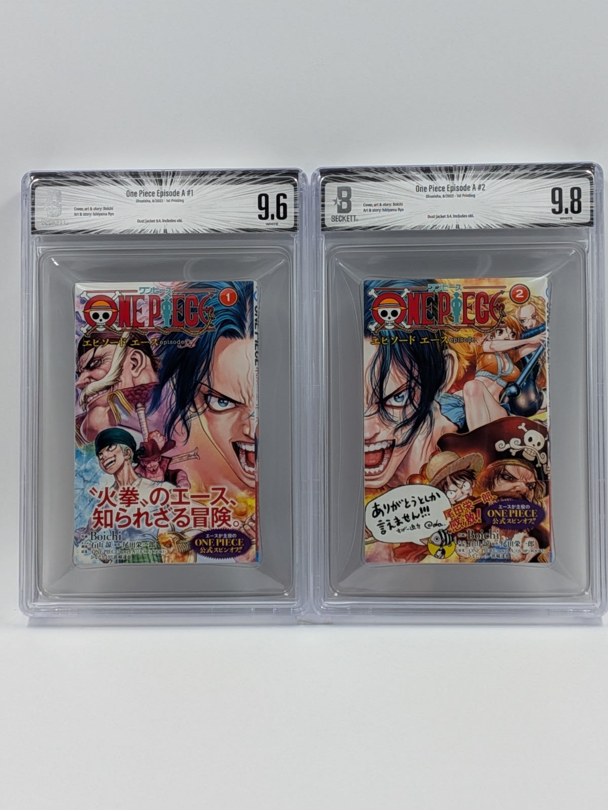 BGS 9.6/9.8 ONE PIECE episode A Vol.1-2 Set 1st JP Obi Dust jacket 9.4/9.4