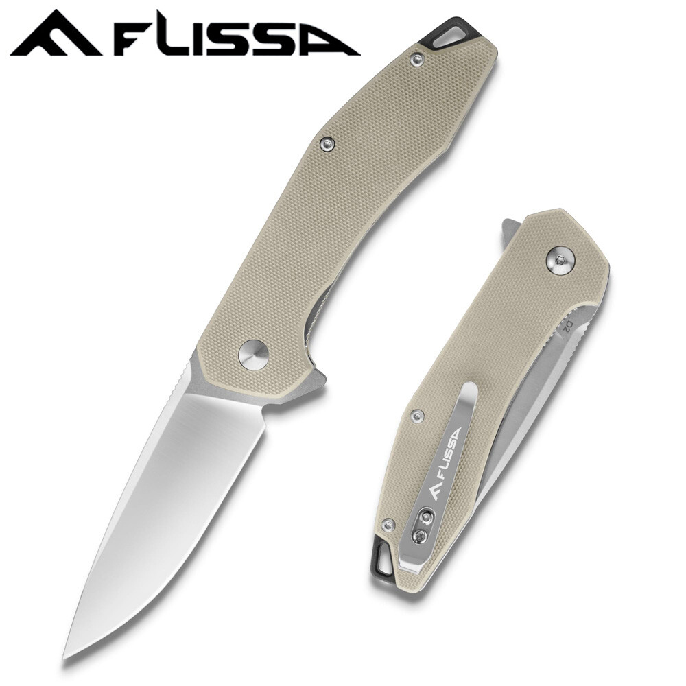 FLISSA EDC Pocket Knife Folding Tactical Knife D2 Blade w/Liner Lock Pocket Clip FLISSA EDC Pocket Knife Folding Tactical Knife D2 Blade w/Liner Lock Pocket Clip