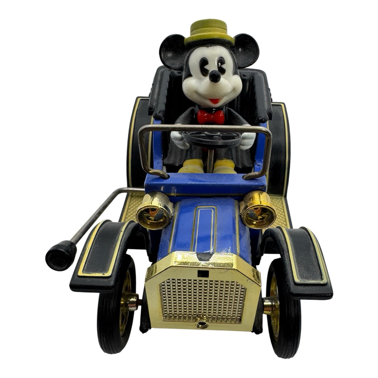 Vintage Masudaya Walt Disney Mickey Mouse 1908 Classic Car Tin Toy Japan 1981 