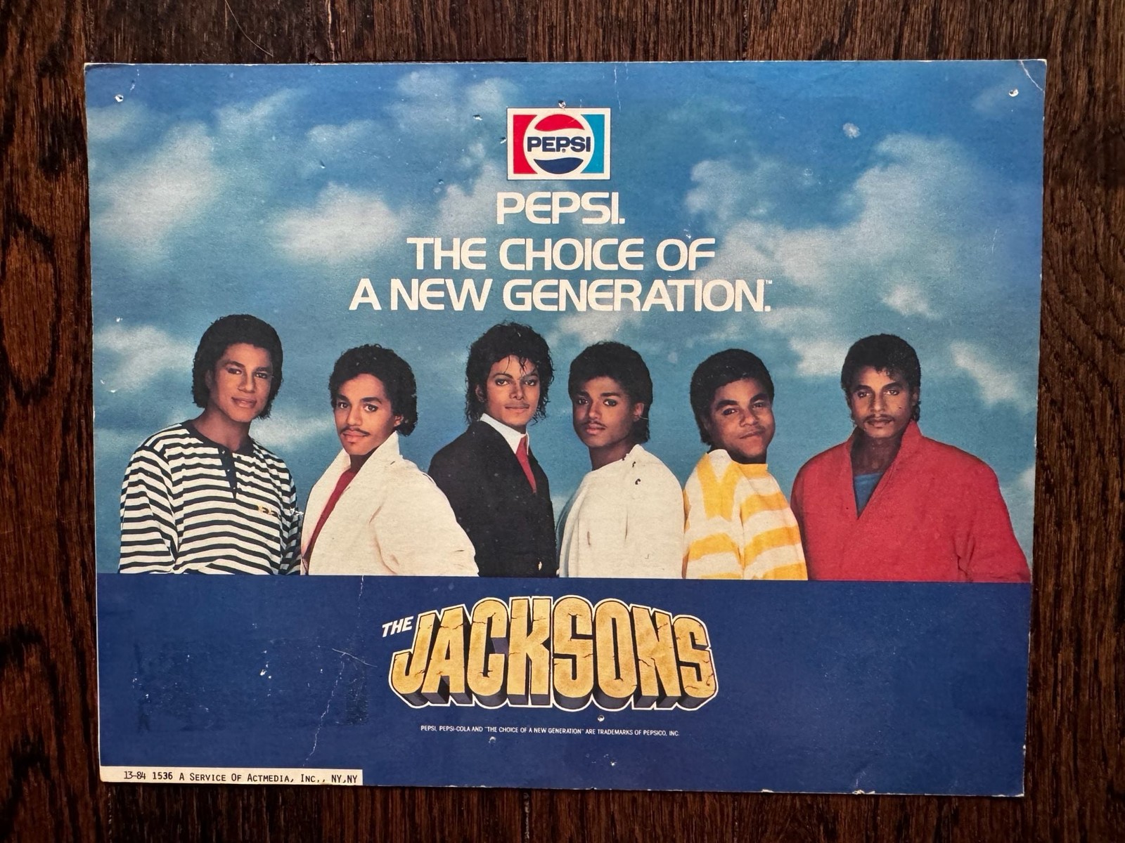 VINTAGE 1984 The Jacksons Pepsi The Choice Of A New Generation 8x10 Ad Poster VINTAGE 1984 The Jacksons Pepsi The Choice Of A New Generation 8x10 Ad Poster