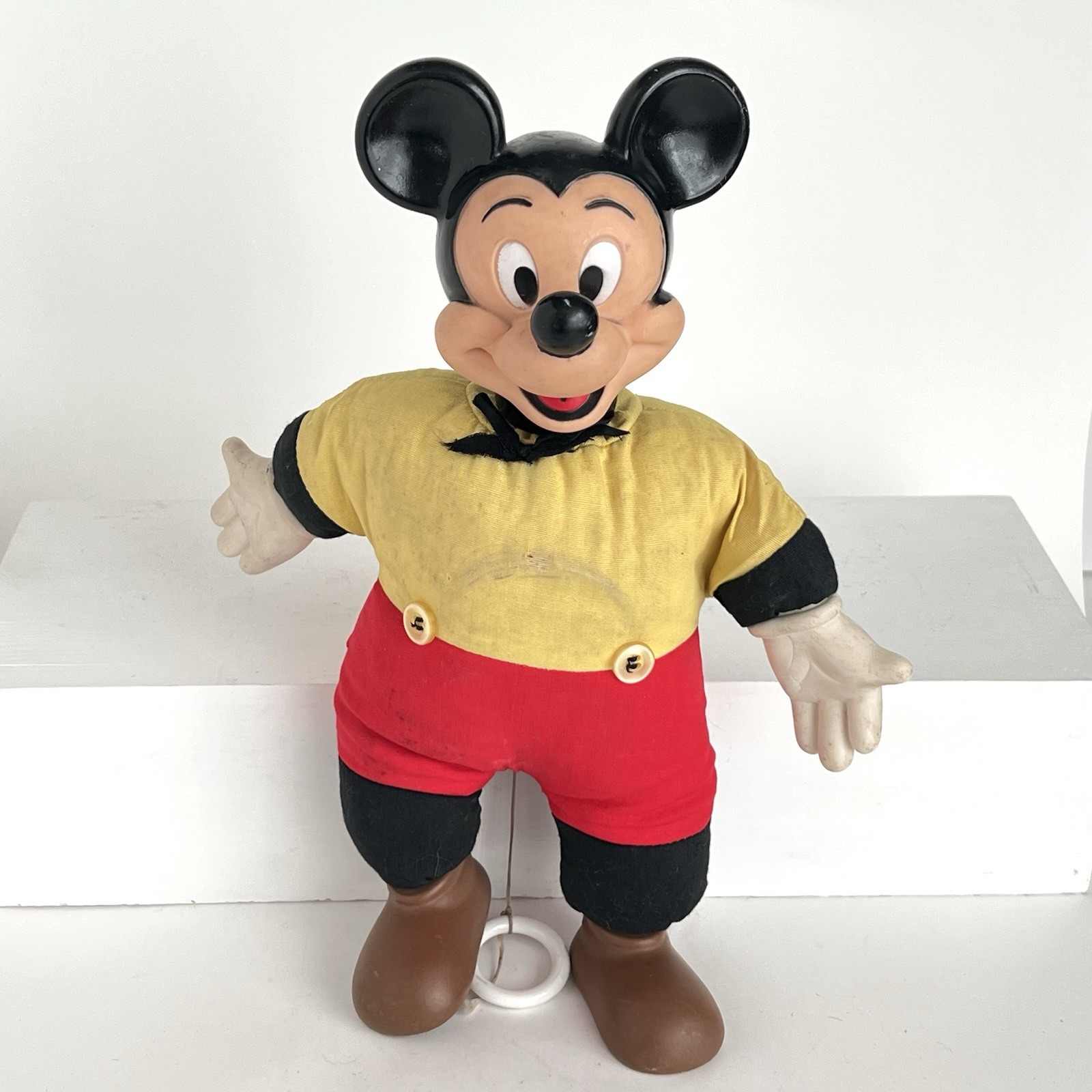 Vtg 1972-1976 Disney Mickey Mouse Pull String Talking Doll Horseman WORKS