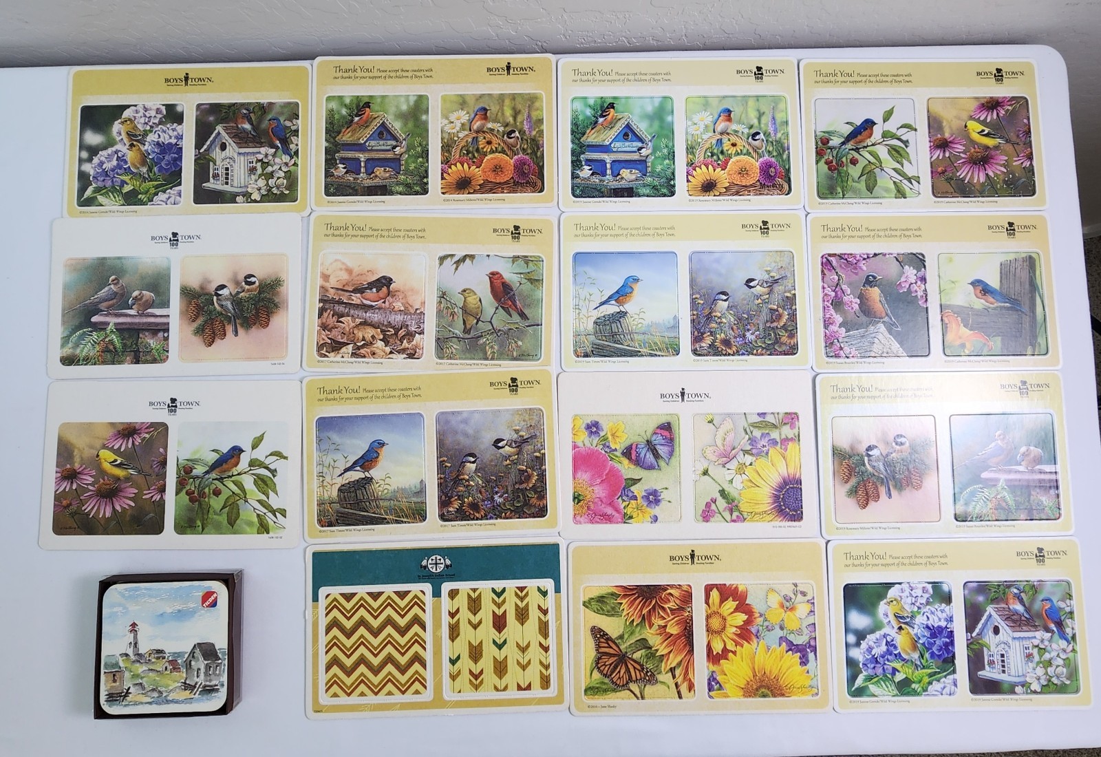 Lot of Vintage Double-Sided Cardboard Drink Coasters New