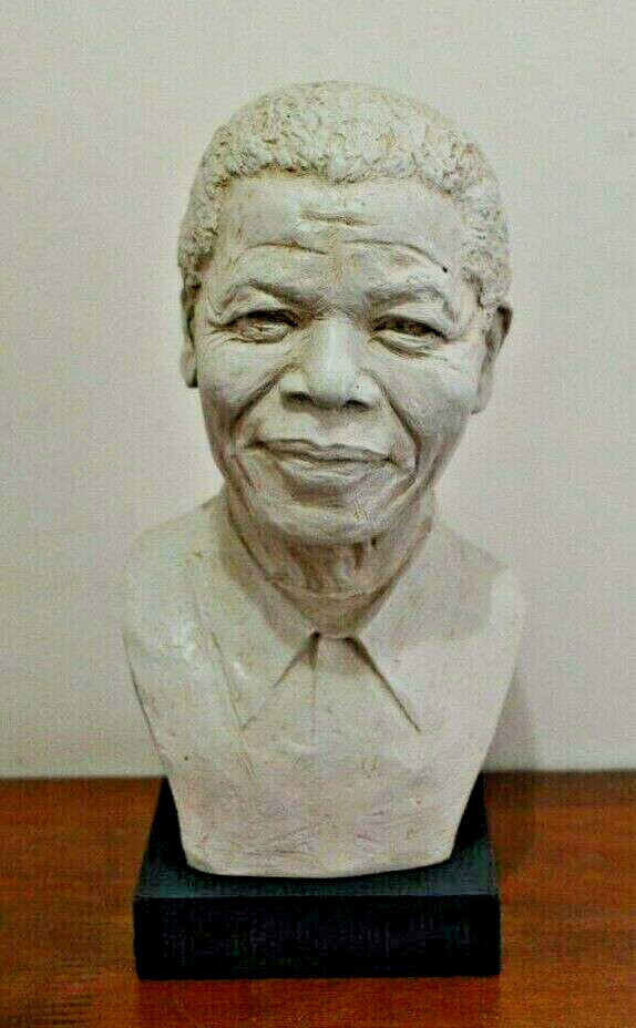 NELSON MANDELA BUST -- Statue Figure Sculpture apartheid black rights freedom 