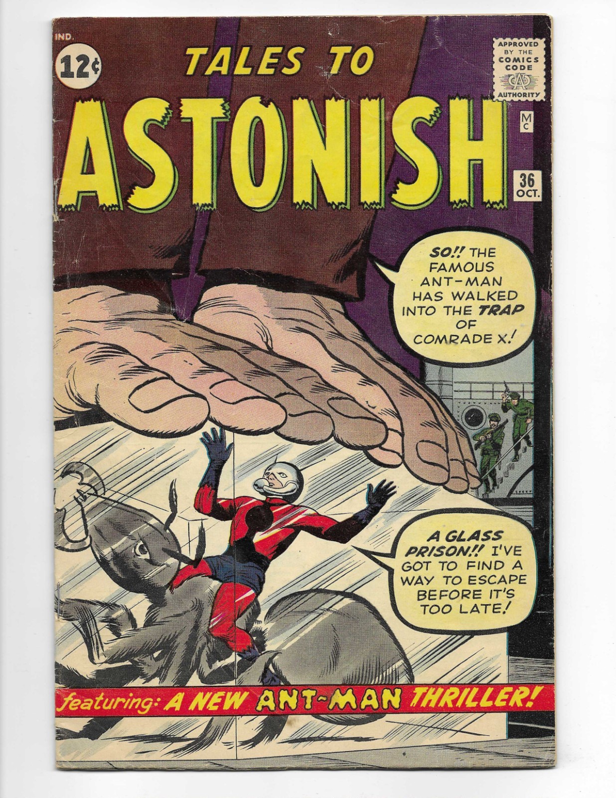 Tales To Astonish 36 1962 Marvel Comics VG+ 4.5 3rd App Ant-Man Tales To Astonish 36 1962 Marvel Comics VG+ 4.5 3rd App Ant-Man