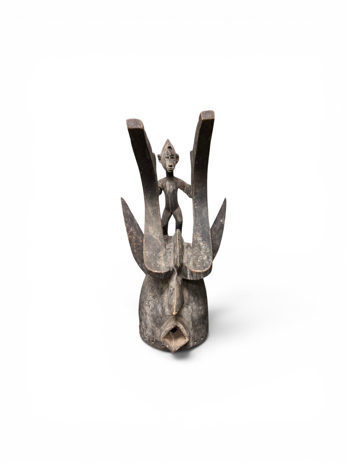 Early 20th Century Horned, Anthropomorphic Figure, Igbo Mgbedike African Mask Early 20th Century Horned, Anthropomorphic Figure, Igbo Mgbedike African Mask