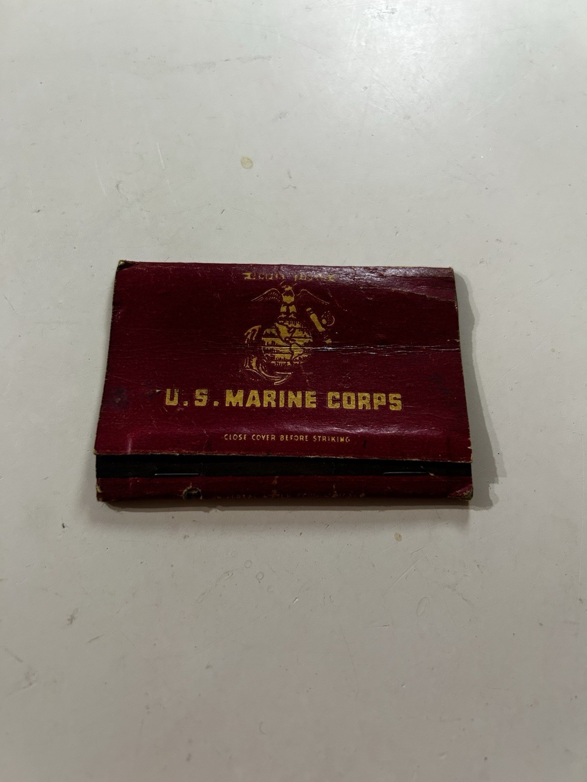 Vintage US Marine Corps Matchbook WWII Era Military Battle Scene Eagle Globe