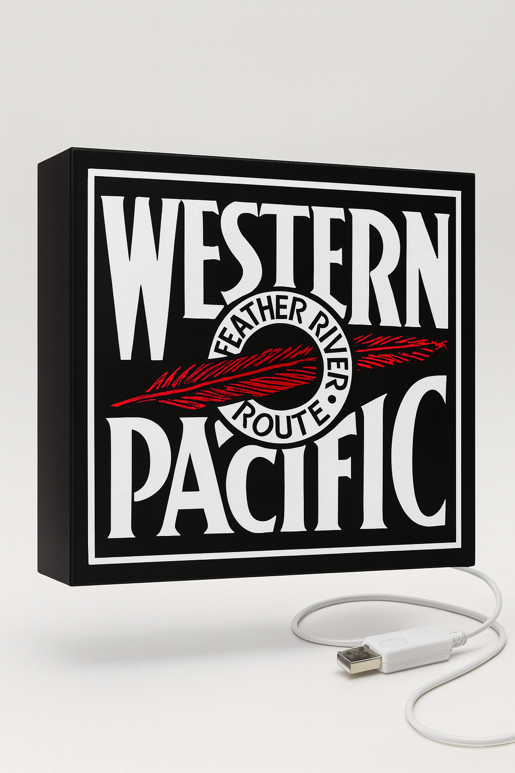 Lighted Western Pacific Railroad Sign – Approx. 9\