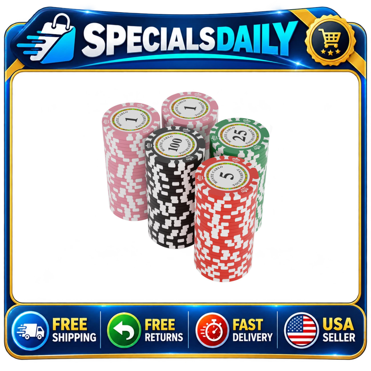 125pcs 13.5g Clay Poker Chips Set - Casino Gaming, Blackjack, Roulette, Texas Ho