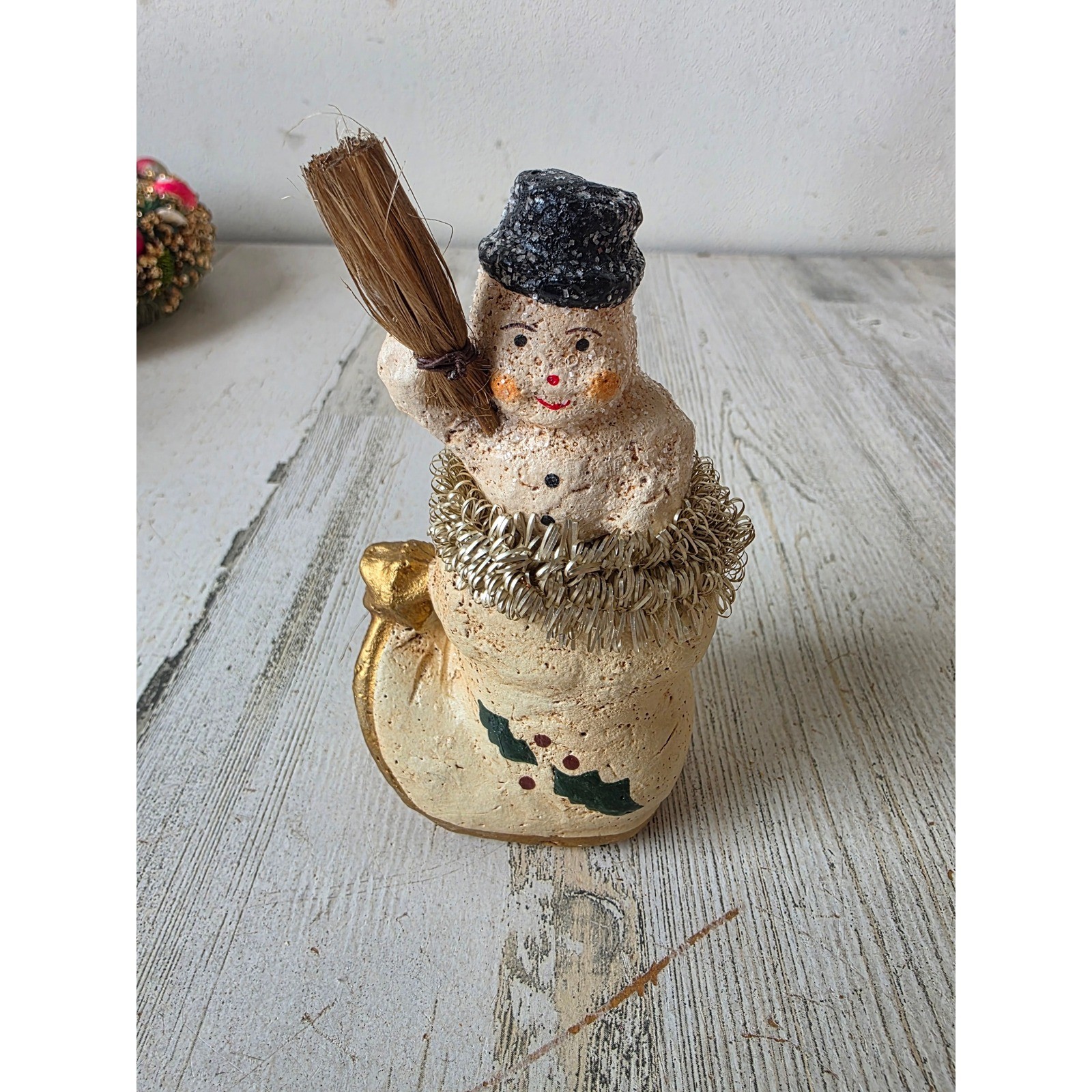 Midwest Cannon falls teena flanner snowman boot glitter shabby chic figurine
