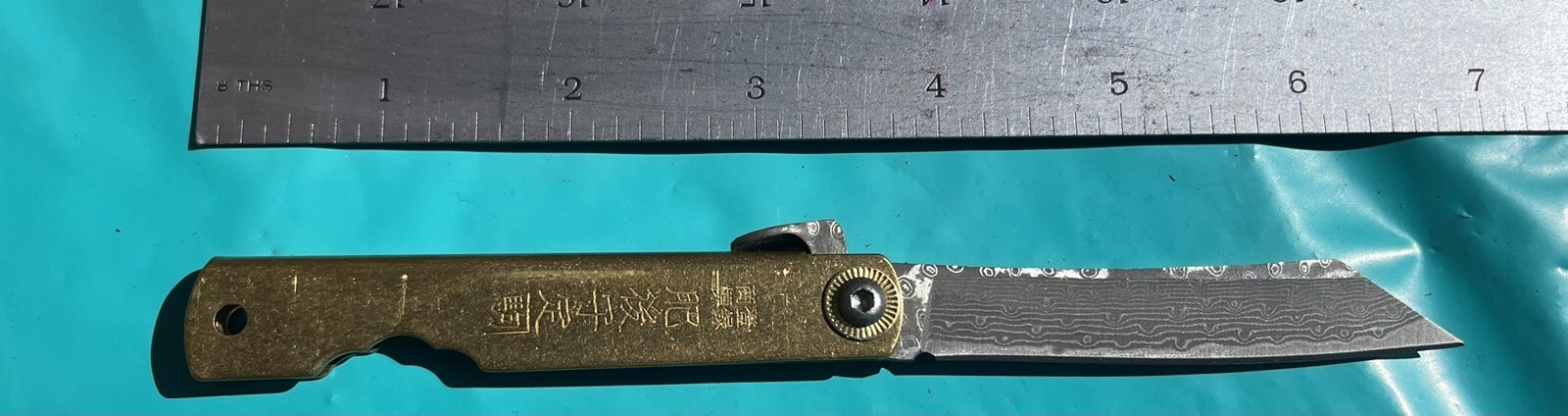 HIGONOKAMI Damascus Blade Folding Japanese Knife HIGONOKAMI Damascus Blade Folding Japanese Knife