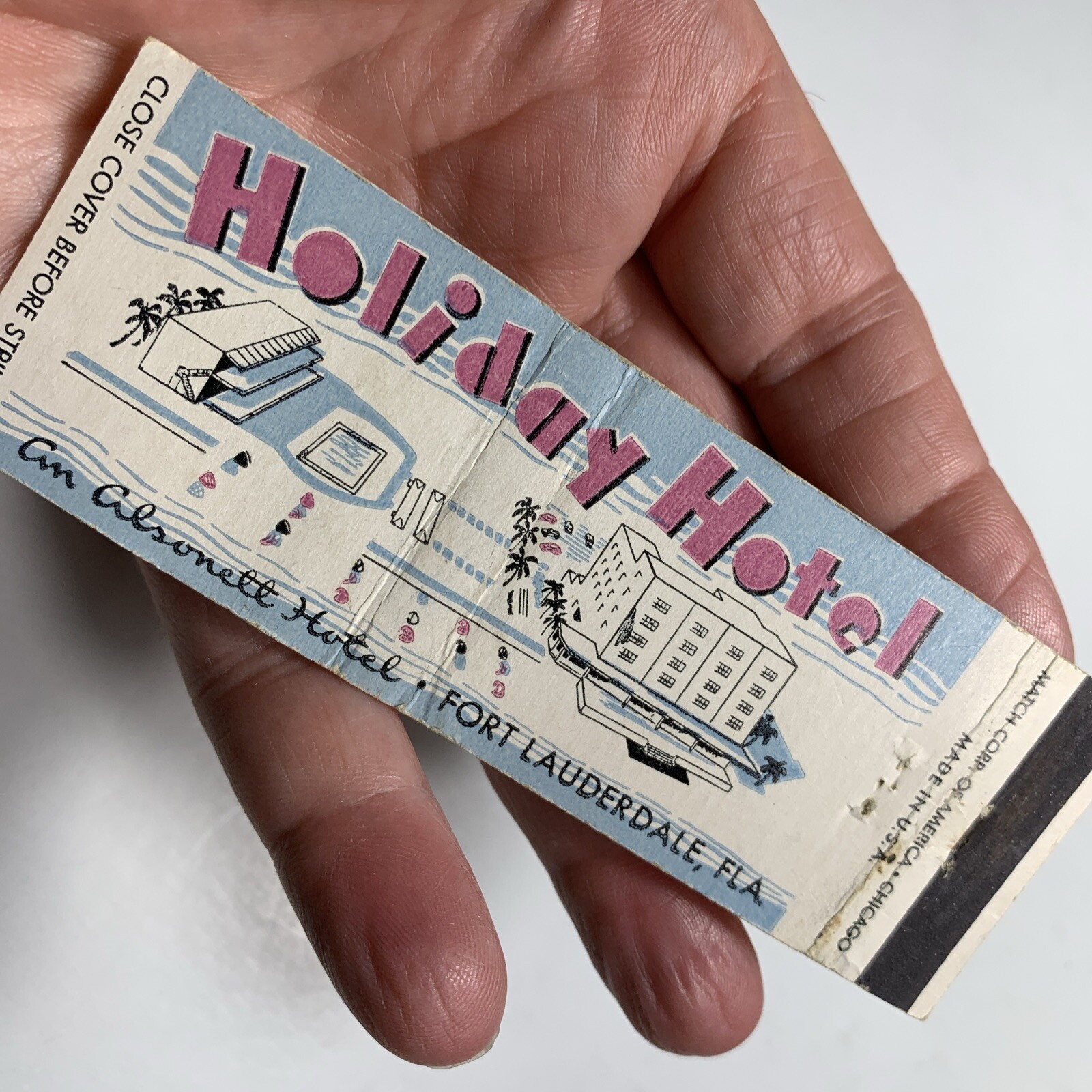 Holiday Hotel Retro Matchbook Cover Full Length Fort Lauderdale, Florida