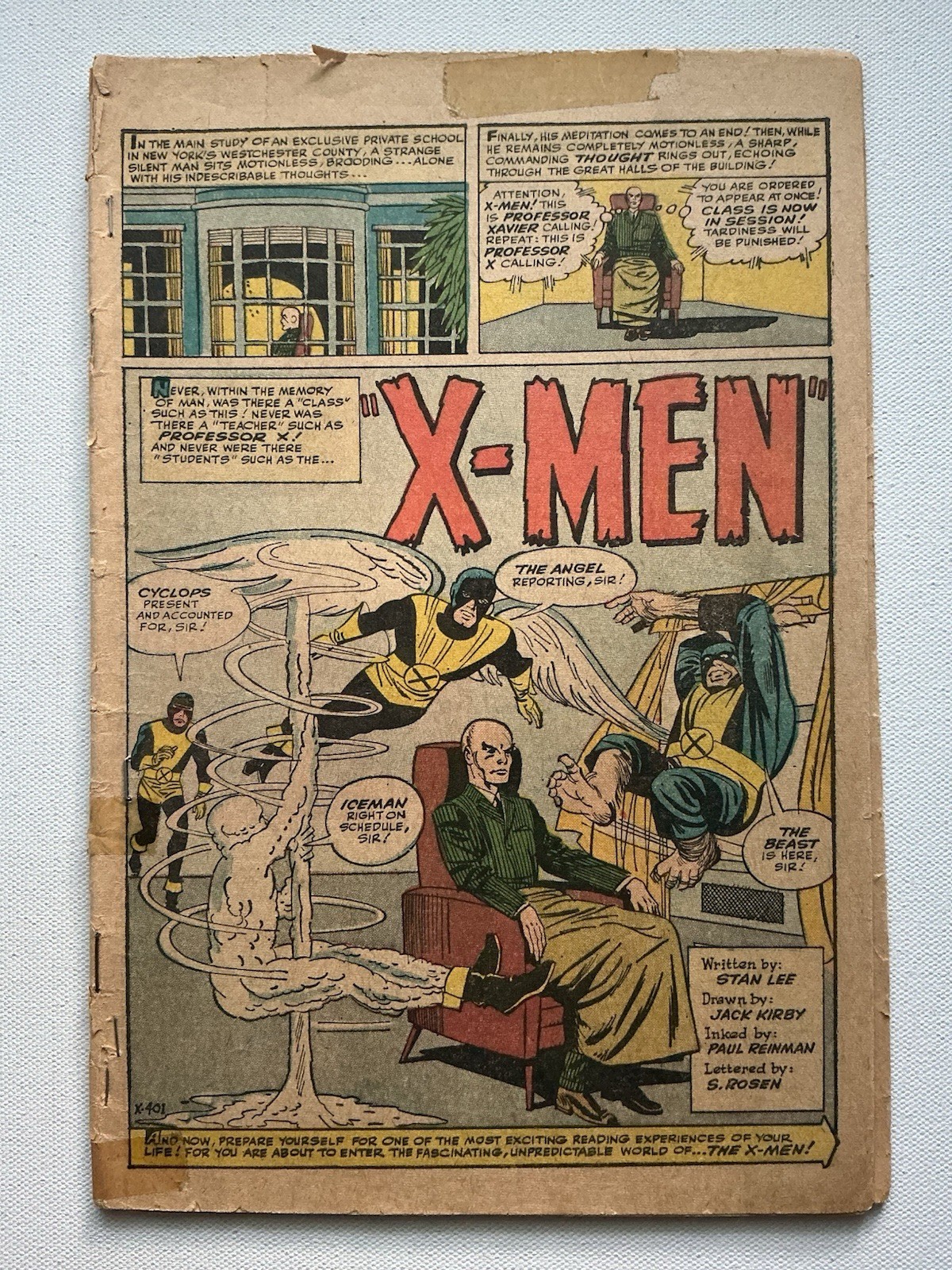 X-Men #1 Marvel Comics 1963 1st Professor X & Magneto Coverless Jack Kirby Lee