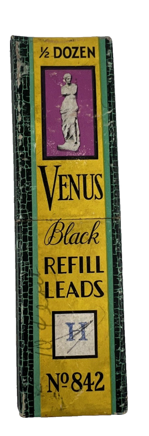 Vintage Venus No. 842 Black Refill Leads Box of 6