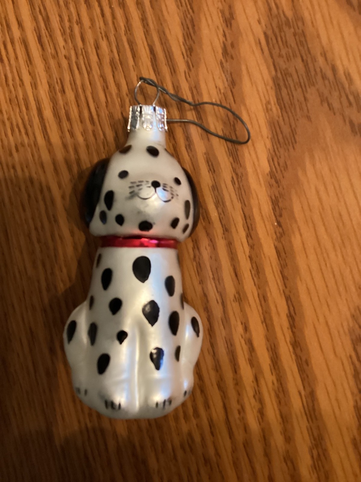 Vintage Hand Blown Dalmation Ornament Red Collar 3.5 Inches. Czech Slovenia